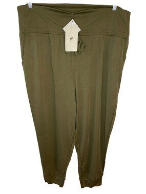Fabletics Maj Sleek Knit Pant II High-Rise Tapered Olive Green Wmn's Sz 3X NWT